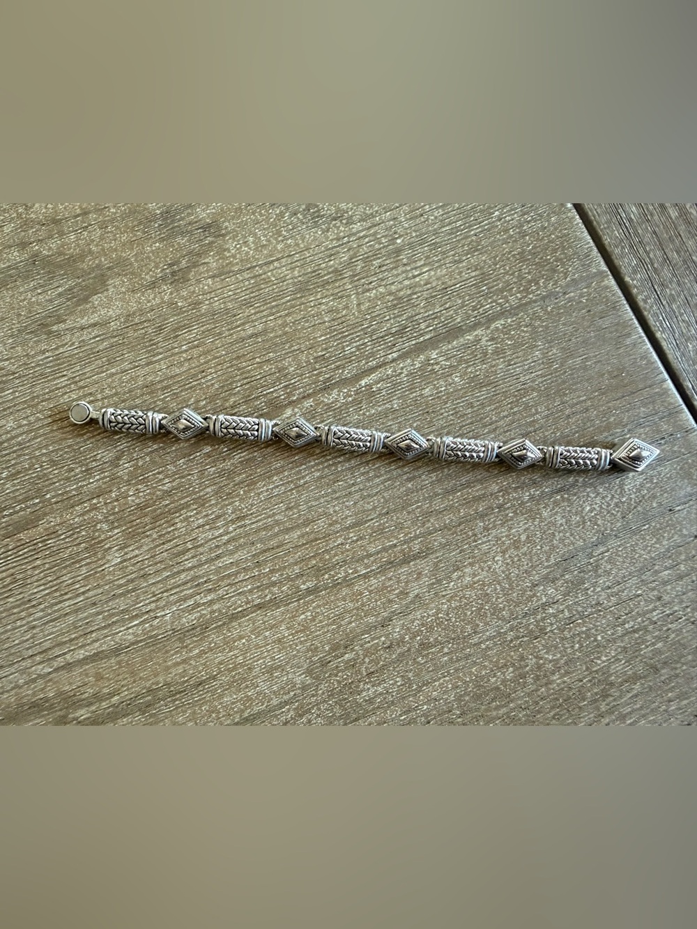 Brighton Silver Tone Braided Link Bracelet | Retired | Classic Textured Design
